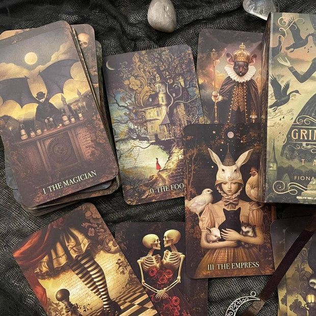 Grim Tales Tarot Kit (78-Card Deck + Full-Color Guidebook) – by Fiona Edgewood