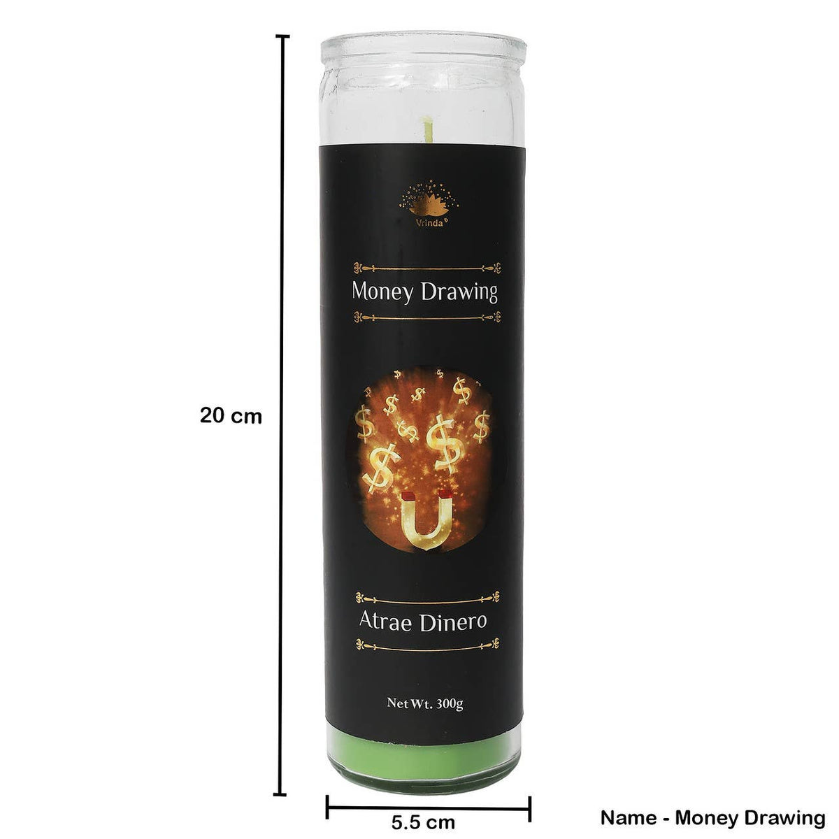 Money Drawing 7 Day Ritual Candle (Frankincense and Lemon, 300g)