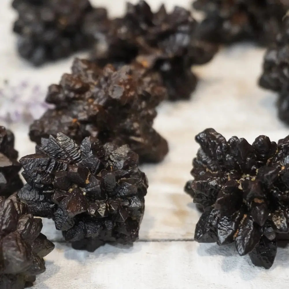 Crystalized Egyptian Prophecy Stone with intricate crystal formations and earthy tones, displayed on a white background.