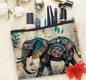 🐘✨ Elephant Cosmetic Bag with Zipper – Lightweight Foldable Travel Cosmetic Bag (8.66 x 6.3 in) – Gentle Strength