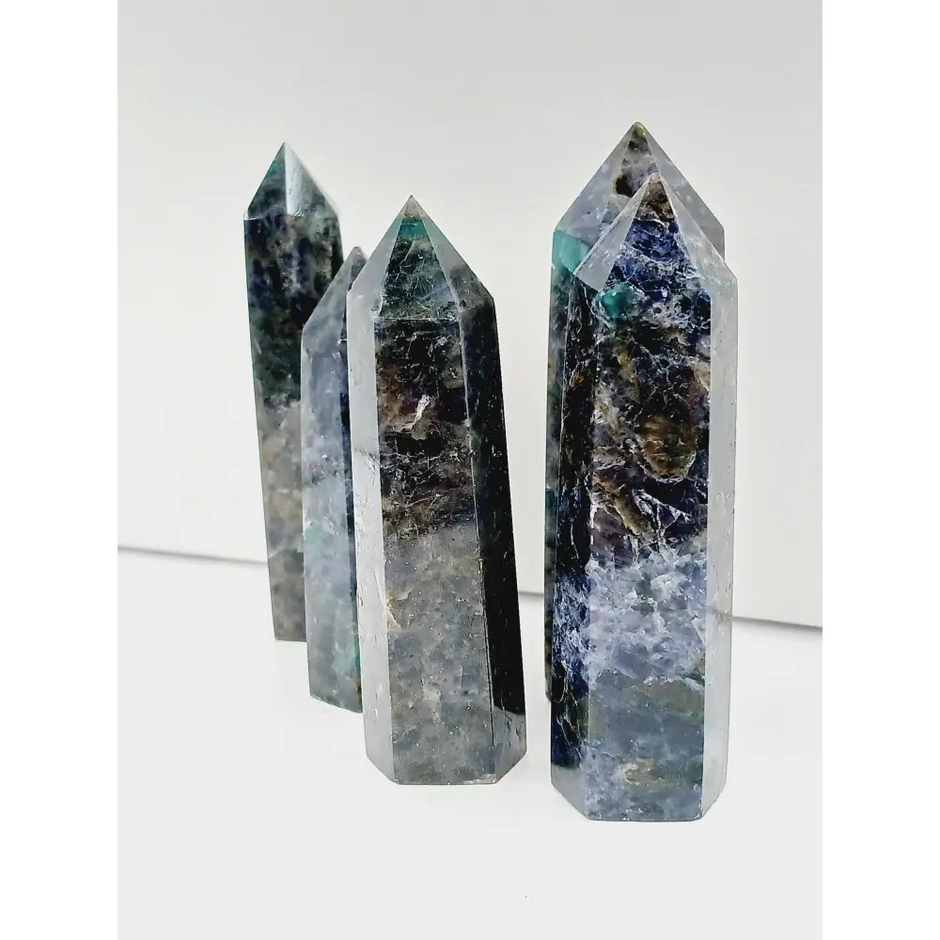 💚🔮 Emerald & Iolite Point – Heart Wisdom & Inner Vision Crystal Tower! ✨ - 1 - Towers