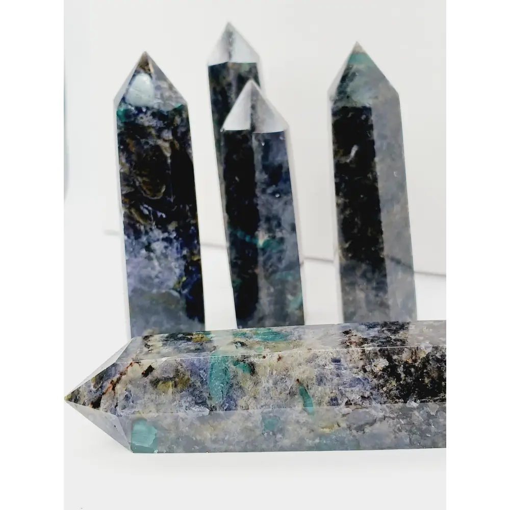 💚🔮 Emerald & Iolite Point – Heart Wisdom & Inner Vision Crystal Tower! ✨ - 1 - Towers