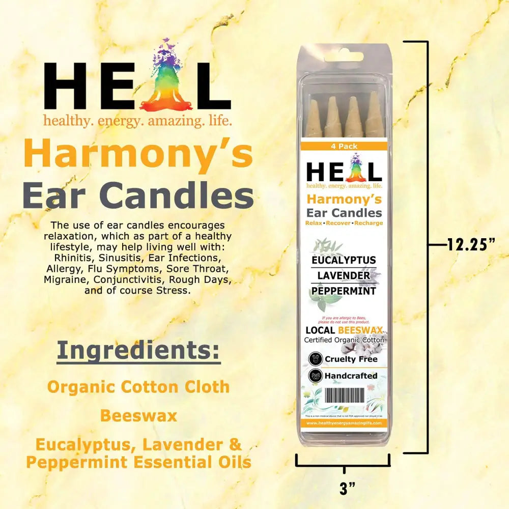 🕯️🌿 Eucalyptus Lavender & Peppermint Beeswax Ear Candles – 2-Pack – Refresh Relax & Renew! ✨ - Candles & Accessories