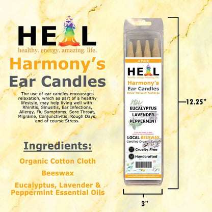 🕯️🌿 Eucalyptus Lavender & Peppermint Beeswax Ear Candles – 2-Pack – Refresh Relax & Renew! ✨ - Candles & Accessories