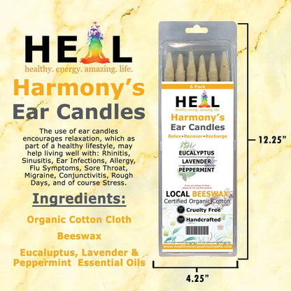 🕯️🌿 Eucalyptus Lavender & Peppermint Beeswax Ear Candles – 2-Pack – Refresh Relax & Renew! ✨ - Candles & Accessories