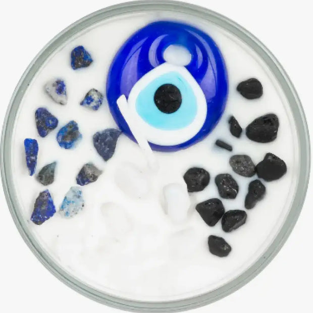 🧿✨ Evil Eye Glass Jar Candle – Protection Positive Energy and Mystical Decor! 🕯️ - Candles & Accessories