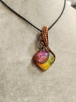 Exquisite Copper Wire Wrapped Stone Pendants - Dyed Solar Quartz - Jewelry
