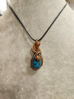 Exquisite Copper Wire Wrapped Stone Pendants - Persian Turquoise - Jewelry