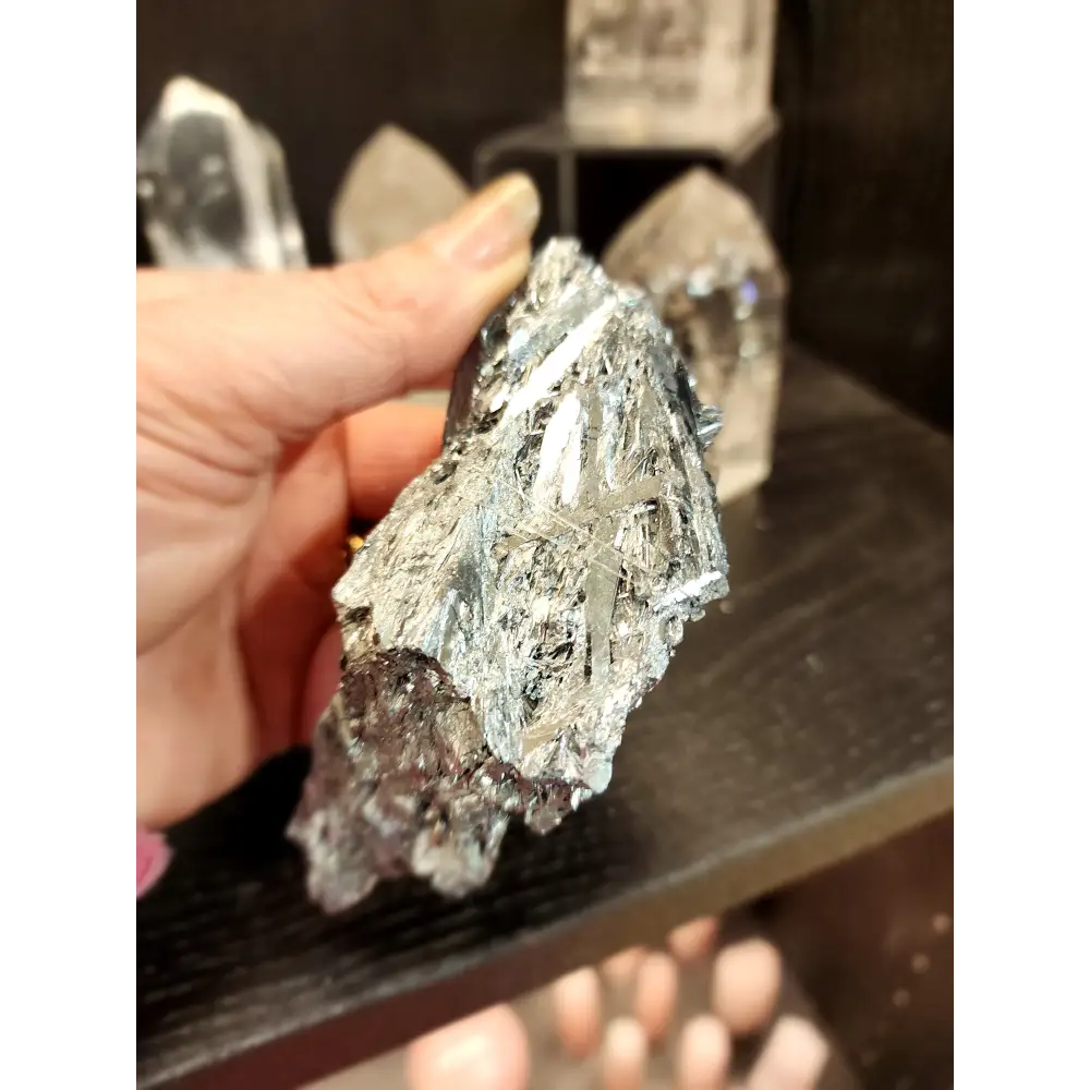 🌑✨ Exquisite Stibnite Specimen – A Display of Natural Elegance! 🖤 - 1 - Specimens