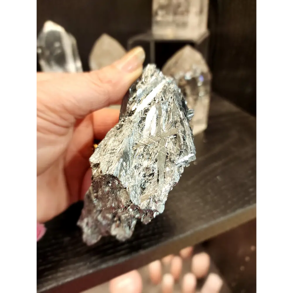 🌑✨ Exquisite Stibnite Specimen – A Display of Natural Elegance! 🖤 - 1 - Specimens