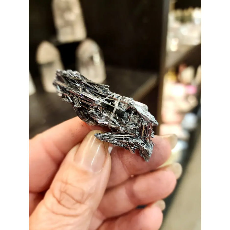 🌑✨ Exquisite Stibnite Specimen – A Display of Natural Elegance! 🖤 - 10 - Specimens