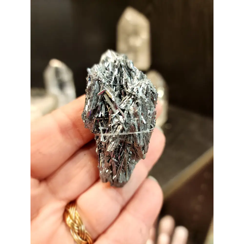 🌑✨ Exquisite Stibnite Specimen – A Display of Natural Elegance! 🖤 - 9 - Specimens