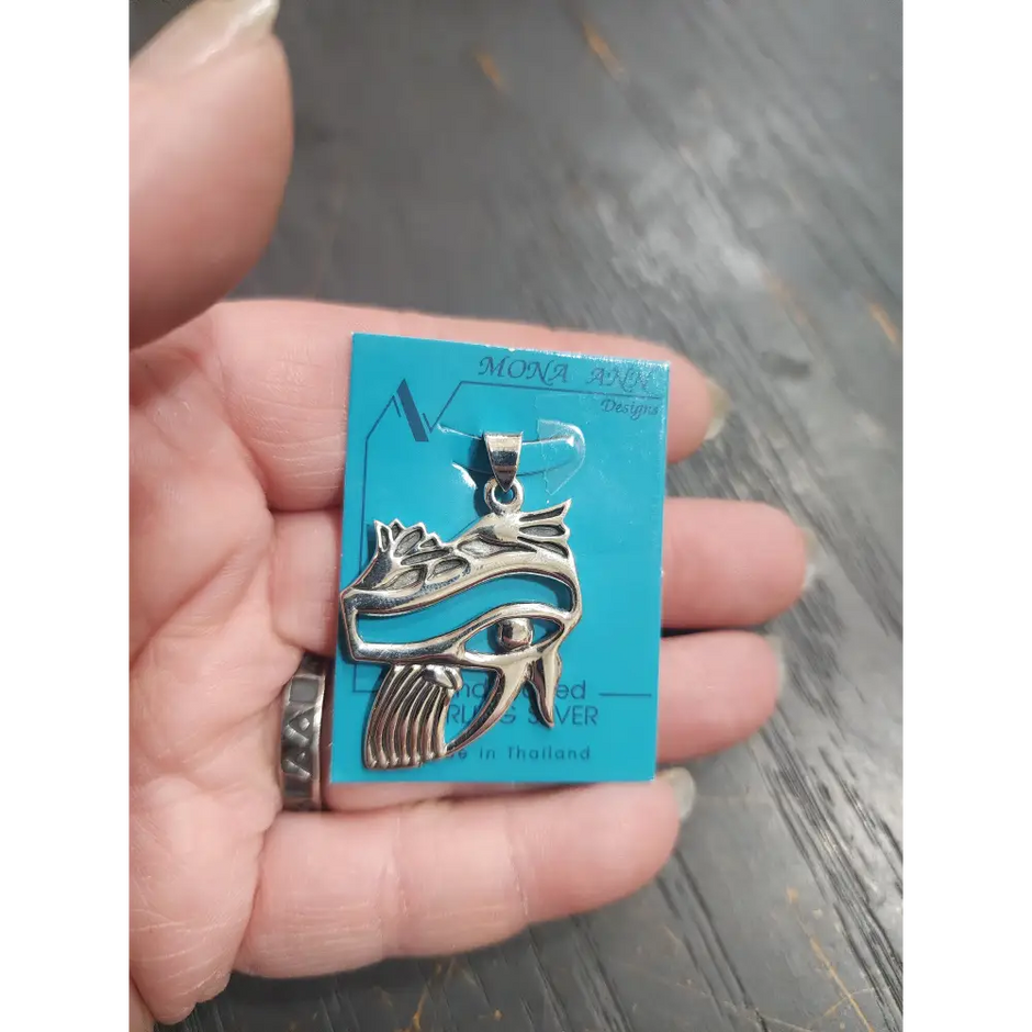 👁️✨ Eye of Horus Pendant – Sterling Silver Protection & Wisdom (1.5’’) 🪬 - Jewelry