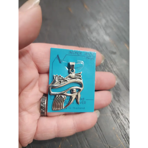 👁️✨ Eye of Horus Pendant – Sterling Silver Protection & Wisdom (1.5’’) 🪬 - Jewelry