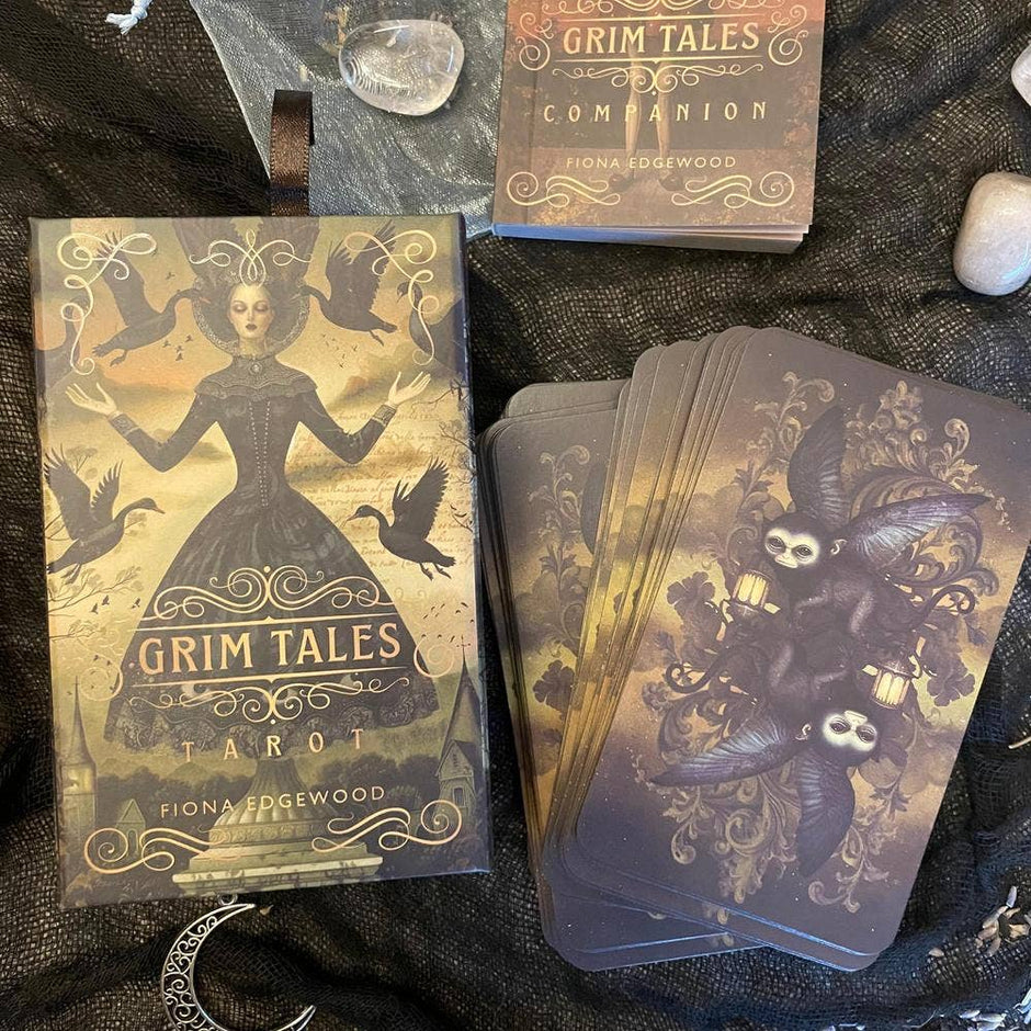 Grim Tales Tarot Kit (78-Card Deck + Full-Color Guidebook) – by Fiona Edgewood