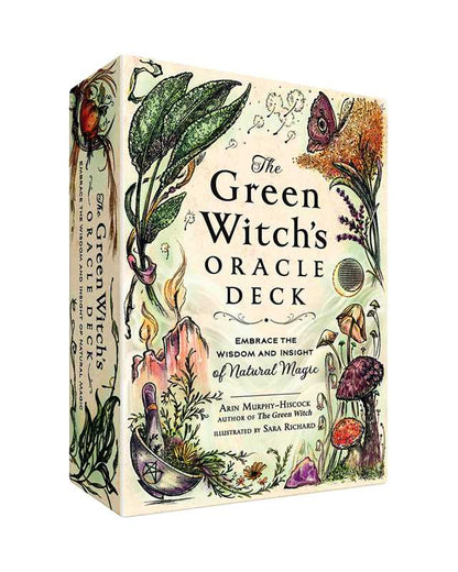 Green Witch's Oracle Deck by Arin Murphy-Hiscock – Flashcards Set, 100 Pages, English, Botanical Oracle Deck, Green Witchcraft, Nature Wisdom, Herbal Guidance, and Spiritual Growth