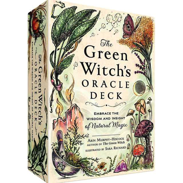 Green Witch's Oracle Deck by Arin Murphy-Hiscock – Flashcards Set, 100 Pages, English, Botanical Oracle Deck, Green Witchcraft, Nature Wisdom, Herbal Guidance, and Spiritual Growth