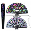 13-inch Bohemia Clacker Folding Fan – Neon Mushroom Design