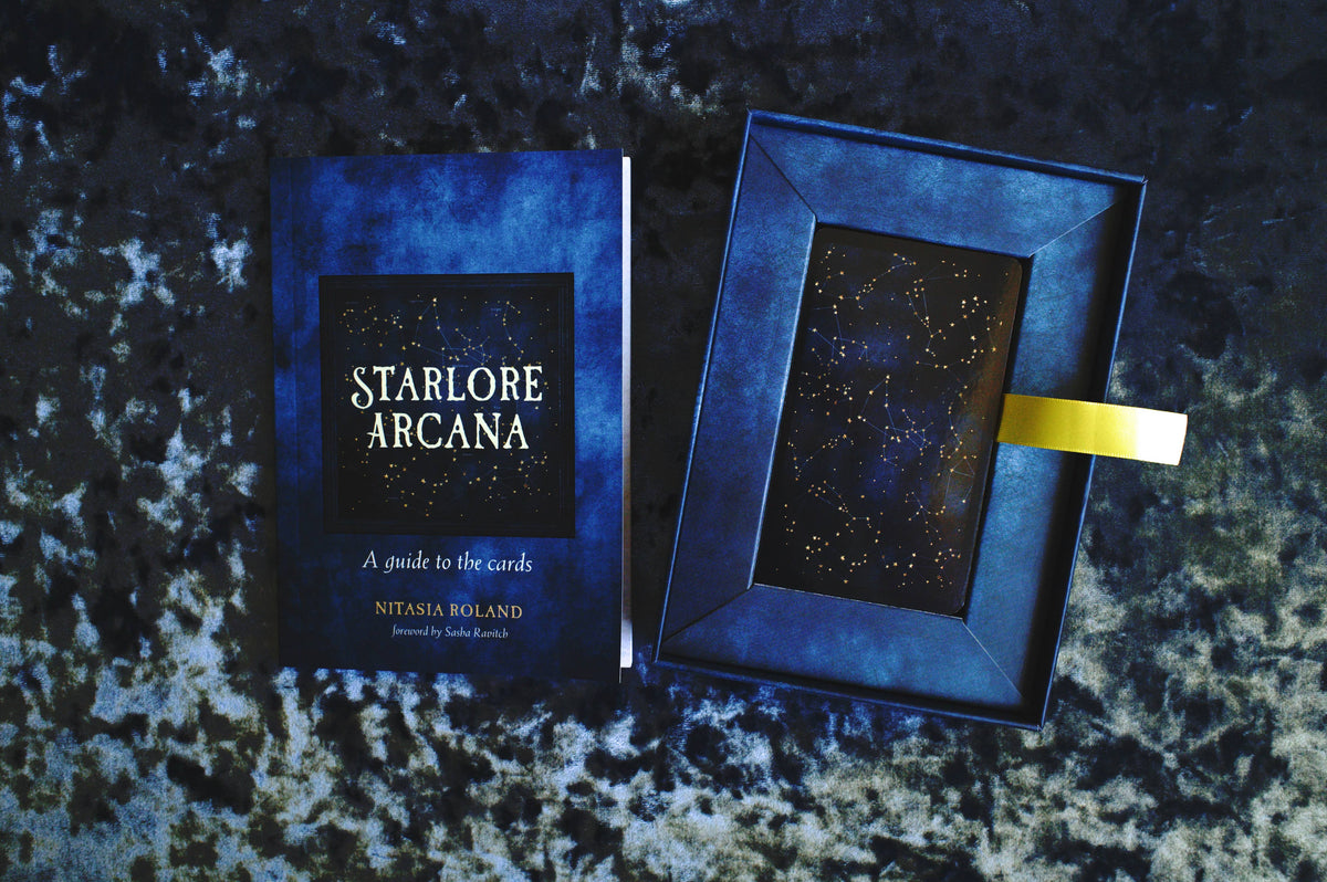 Starlore Arcana (56-Card Cartomancy Deck and 128-Page Guidebook) – Constellation Mythology, Zodiac Wisdom, and Tarot-Inspired Readings