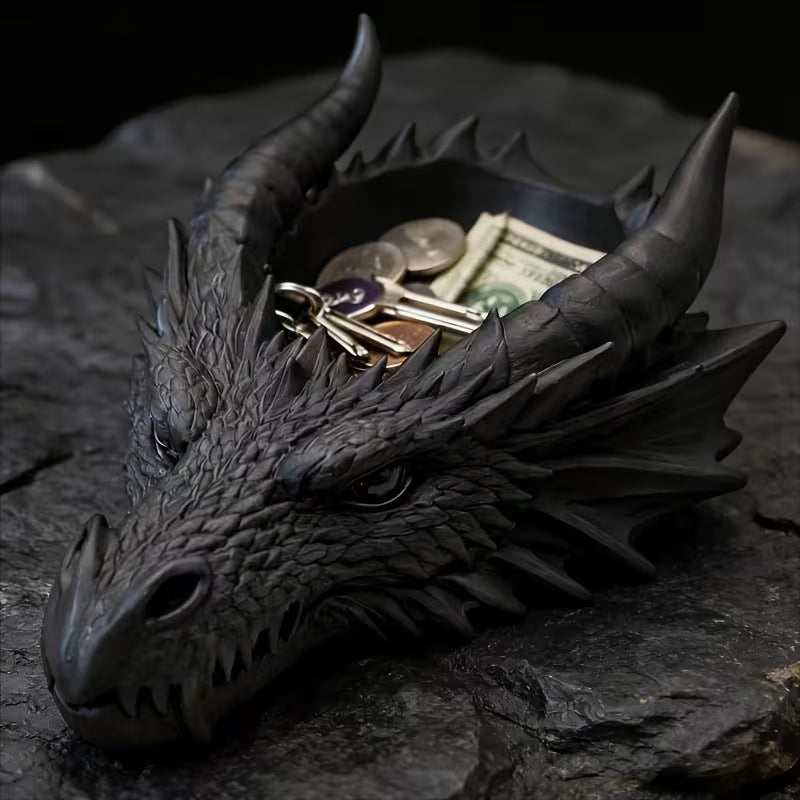 3D Printed Dragon Head Fantasy Style Decorative Tray (4.14" x 1.8")
