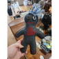 🧵 Felt Poppet with Button Eyes Red Heart - 9.5’’ Tall ❤️ - Dark Gray - Pillows Blankets & Stuffed Creatures