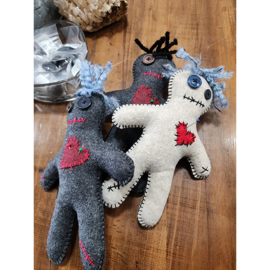 🧵 Felt Poppet with Button Eyes Red Heart - 9.5’’ Tall ❤️ - Pillows Blankets & Stuffed Creatures