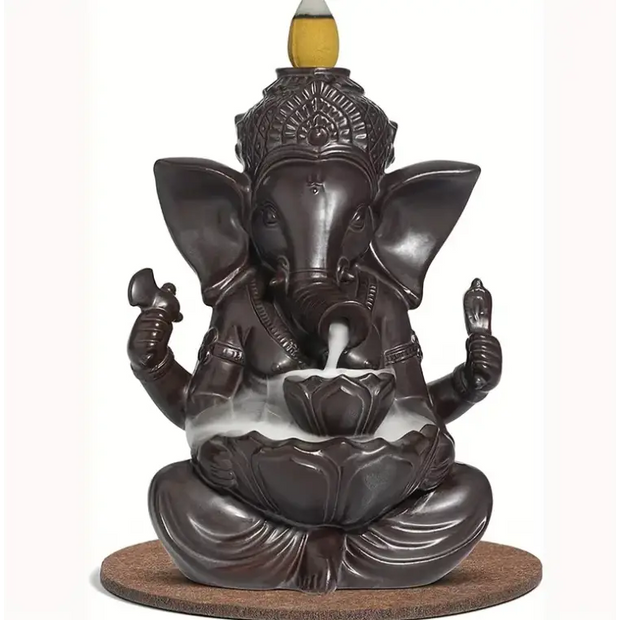 Ganesh Elephant Backflow Incense Burner - Incense & Burners