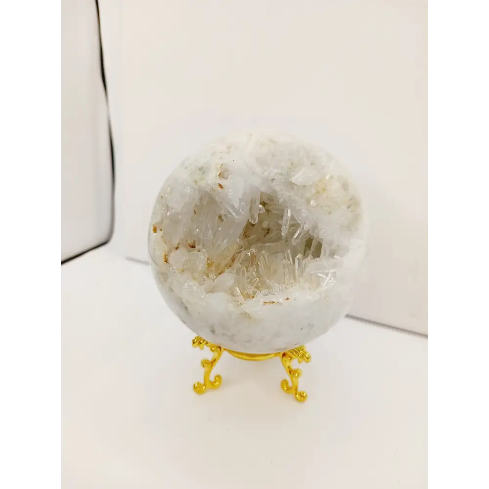 🤍✨ Gemy Quartz Geode Sphere – Amplification Clarity and Sparkling Energy 🌟 - 2 - Spheres