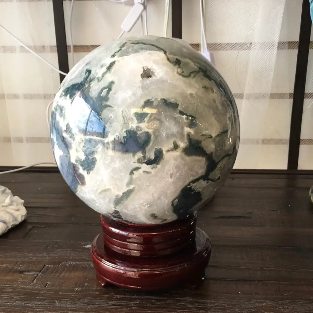 Ginormous Moss Agate Sphere - Spheres