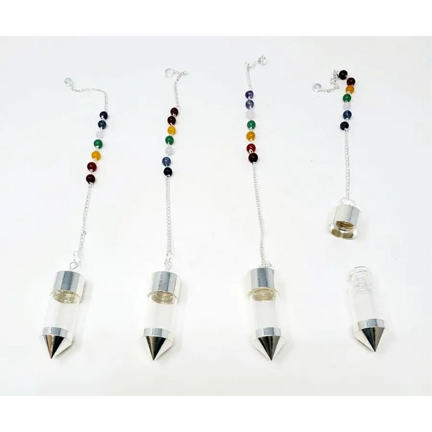 Glass Bottle Charm Pendulum with Chain - Pendulums & Mats