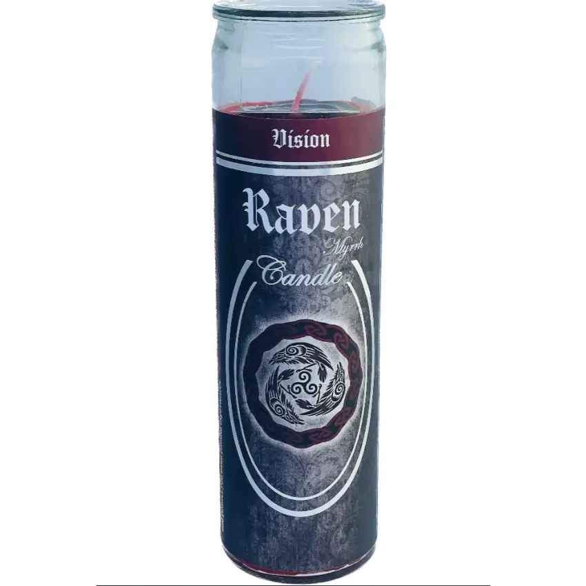 🕯️✨ Glass Pillar Ritual Candle – Meditation Ritual and Sacred Ambiance 🌙 - Raven - Candles & Accessories
