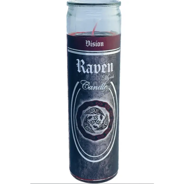 🕯️✨ Glass Pillar Ritual Candle – Meditation Ritual and Sacred Ambiance 🌙 - Raven - Candles & Accessories