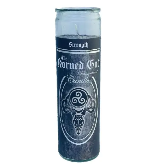 🕯️✨ Glass Pillar Ritual Candle – Meditation Ritual and Sacred Ambiance 🌙 - The Horned God - Candles & Accessories
