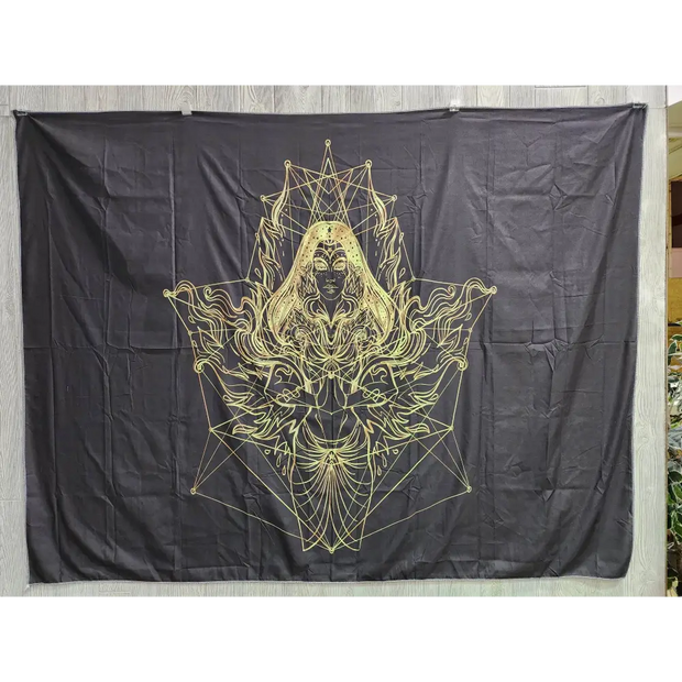 Goddess Black and Gold Tapestry 76 x 58 - Tapestry