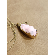 💖✨ Gold & Pink Aragonite Druzy Pendant on 18’’ Gold Chain – Heart Healing & Sparkling Magic! 🌟 - Jewelry