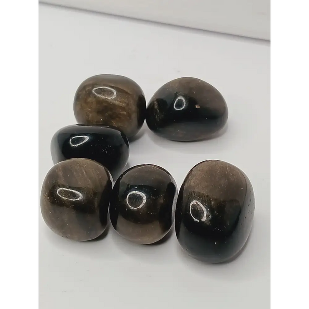 🌟🖤 Golden Sheen Obsidian Tumble – Empowerment Protection and Clarity ✨