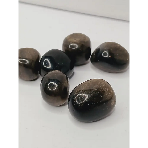 🌟🖤 Golden Sheen Obsidian Tumble – Empowerment Protection and Clarity ✨