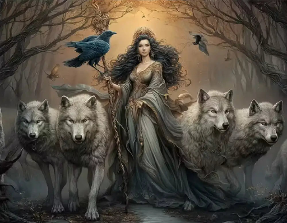 🌙✨ Greek Mythology Hecate Goddess and Witches Coven Wall Tapestry (70.8 x 90.5 in) – Divine Feminine Witchy Wisdom