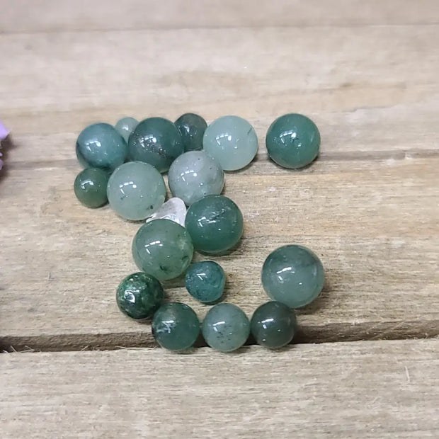 Green Aventurine Gridwork Mini Spheres 1 ounce bags - Spheres