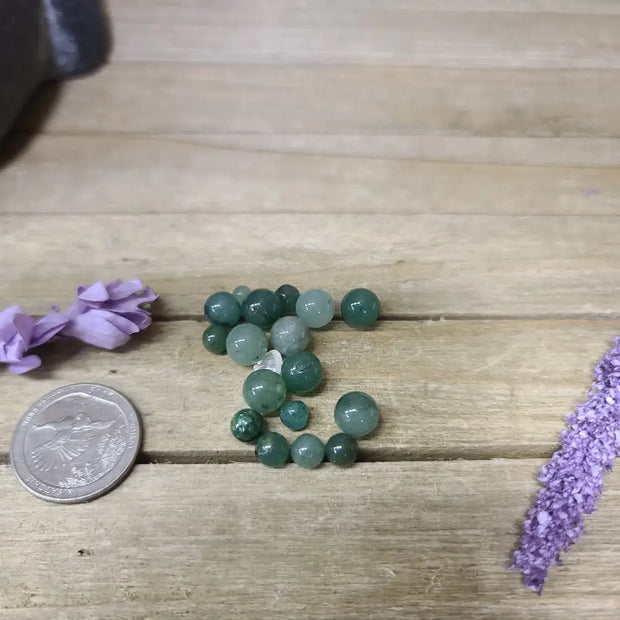 Green Aventurine Gridwork Mini Spheres 1 ounce bags - Spheres