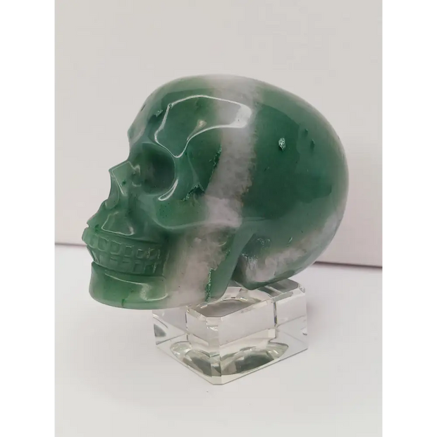 💚💀 Green Aventurine Skull – Luck Growth and Heart Healing 🌱 - Carvings
