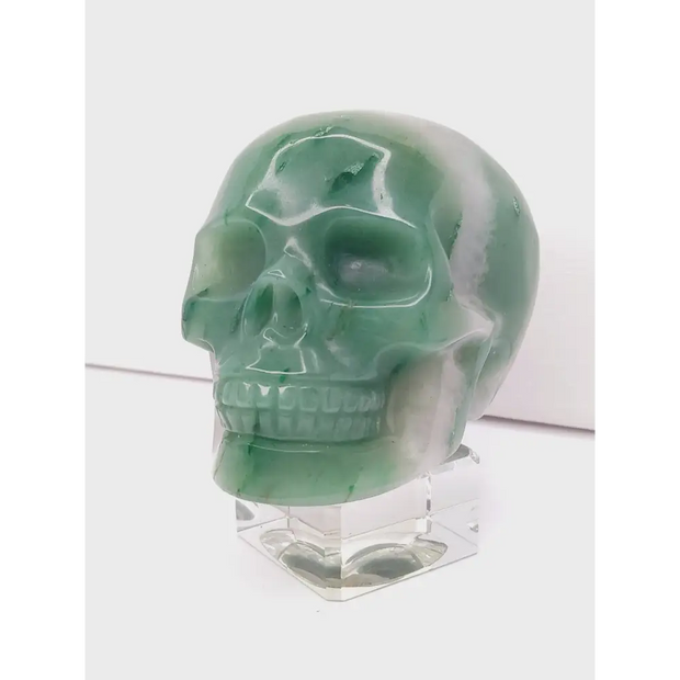 💚💀 Green Aventurine Skull – Luck Growth and Heart Healing 🌱 - Carvings