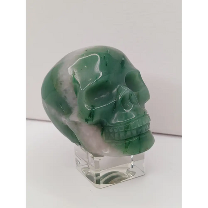 💚💀 Green Aventurine Skull – Luck Growth and Heart Healing 🌱 - Carvings