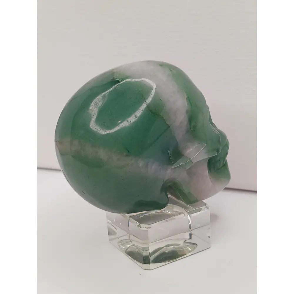 💚💀 Green Aventurine Skull – Luck Growth and Heart Healing 🌱 - Carvings