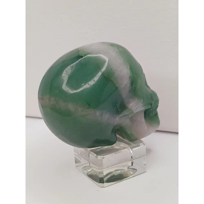 💚💀 Green Aventurine Skull – Luck Growth and Heart Healing 🌱 - Carvings