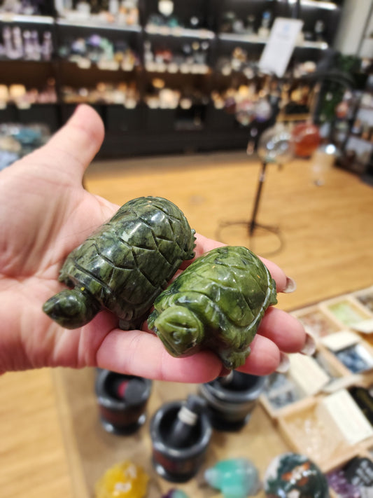 GREEN Jade Turtle Sets - Carvings