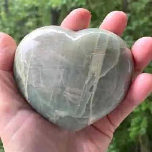 Green Moonstone Hearts - 1 - Carvings