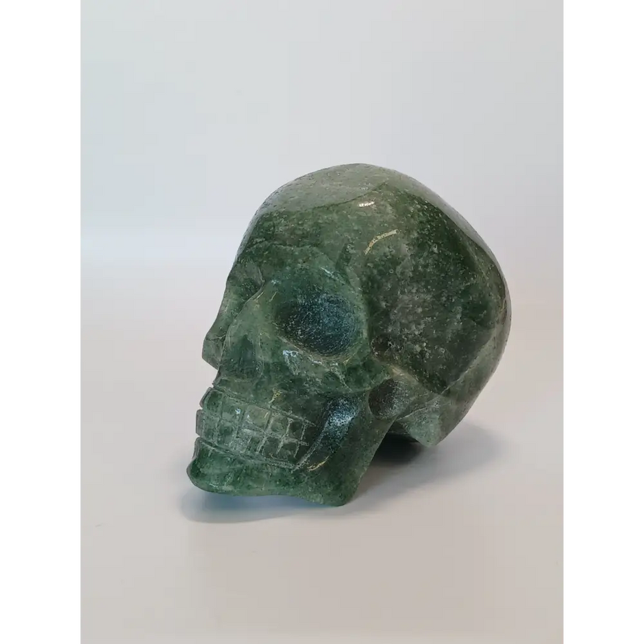 💚💀 Green Strawberry Quartz Skull 3.5’’ – Heart Healing Joy and Spiritual Insight 💀💚 - Carvings