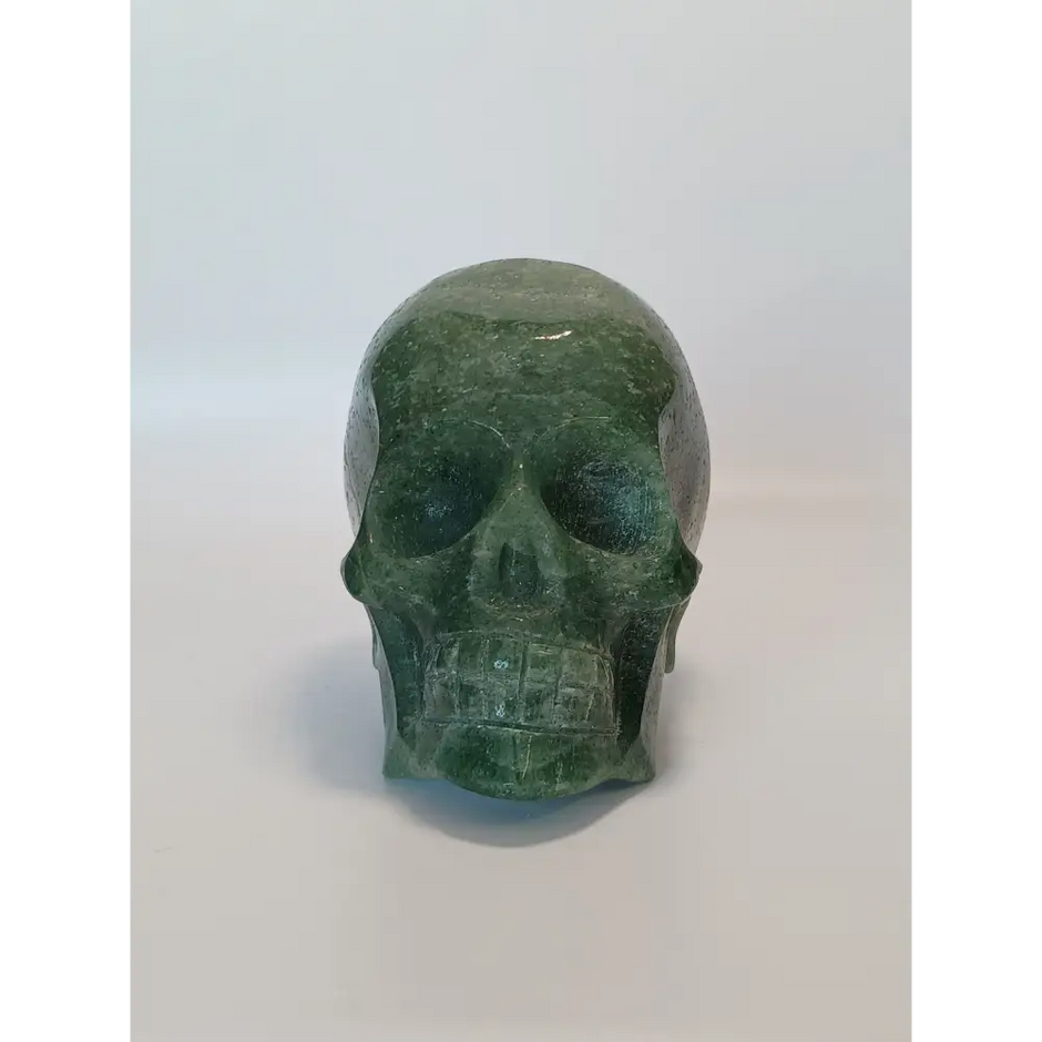 💚💀 Green Strawberry Quartz Skull 3.5’’ – Heart Healing Joy and Spiritual Insight 💀💚 - Carvings