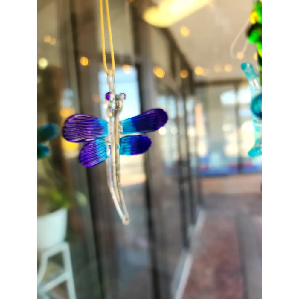 🌞 Handblown Glass Sun Catchers – Add a Touch of Magic to Your Space 🌙 - Blue And Purple Dragonfly - Home Decor